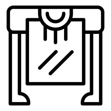 Office plotter icon outline vector. Printer machine Illustrazione stock