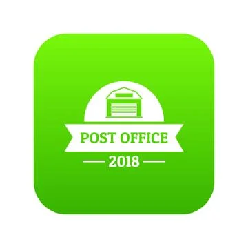 Office post icon green Illustration