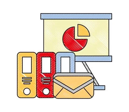Office presentation board email binders business Ilustración de archivo