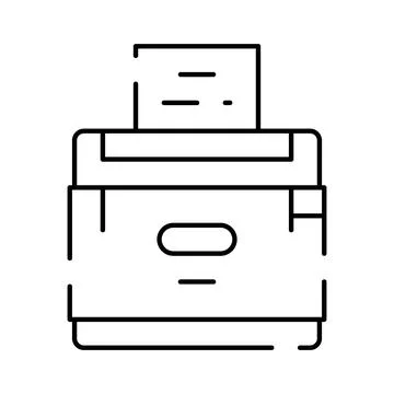 Office printer and scanner line art icon Illustrazione stock