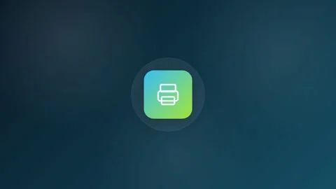Office Printer Animated Icon 16:9 Stock Footage 345159404