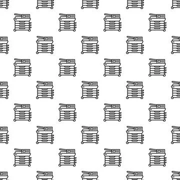 Office printer copier multi function machine seamless pattern Stock Illustration