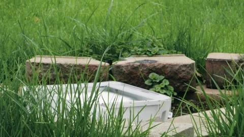 Office printer copier thrown shattered broken into pieces in circle of 動画素材 276340295