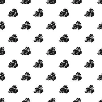 Office printer device vector seamless pattern background Stock Illustration