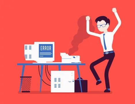 Office printer error Stock Illustration