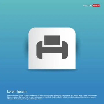 Office printer icon  - Blue Sticker button Illustrazione stock