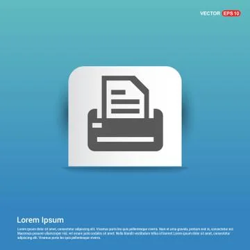 Office printer icon  - Blue Sticker button Illustrazione stock