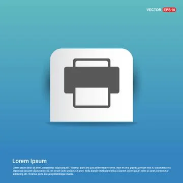 Office printer icon  - Blue Sticker button Illustrazione stock