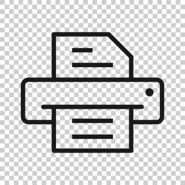 Office printer icon in flat style. Fax vector illustration on white isolated  Stock Illustration