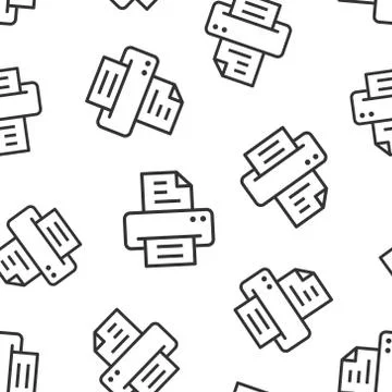 Office printer icon in flat style. Fax vector illustration on white isolated  Stock Illustration