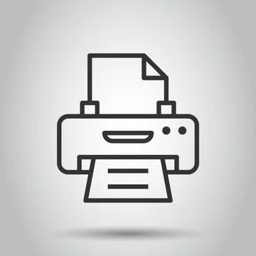 Office printer icon in flat style. Fax vector illustration on white isolated  Stock Illustration