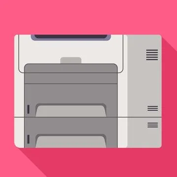 Office printer icon, flat style Stock Illustration
