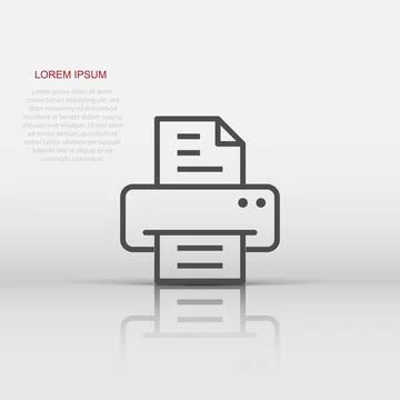 Office printer icon in flat style. Fax vector illustration on white isolate.. Illustrazione stock