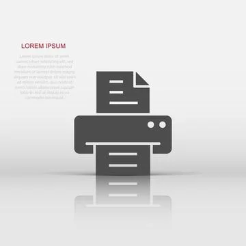 Office printer icon in flat style. Fax vector illustration on white isolate.. Stock Illustration