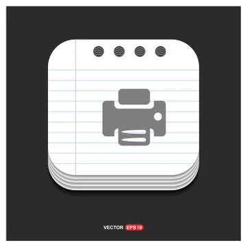 Office printer icon  Gray icon on Notepad Style template Vector EPS 10 Free I 스톡 일러스트