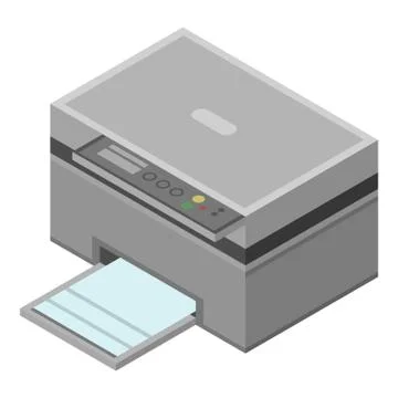 Office printer icon, isometric style Illustrazione stock