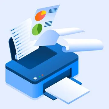 Office printer icon, isometric style Stock Illustration