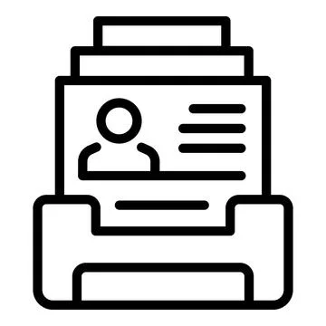 Office printer icon outline vector. Photocopy paper Stock Illustration