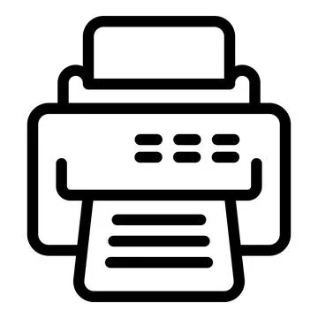 Office printer icon outline vector. Toner ink Illustrazione stock