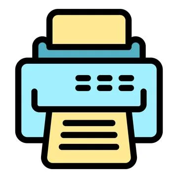 Office printer icon vector flat Stock Illustration