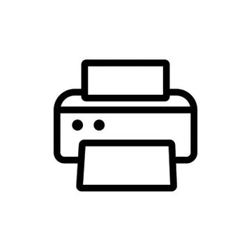 Office printer icon vector. Isolated contour symbol illustration 스톡 일러스트
