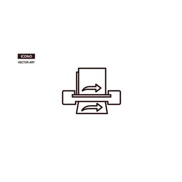 Office printer line icon representing document printing and paper output Stock Illustration
