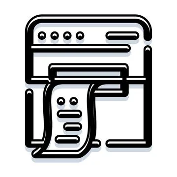 Office printer machine printing document page icon Illustrazione stock
