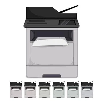 Office printer paper cartoon vector graphic Stock Illustration