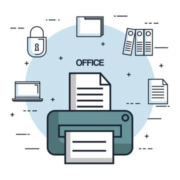 Office printer paper document copy work object icon Stockillustratie