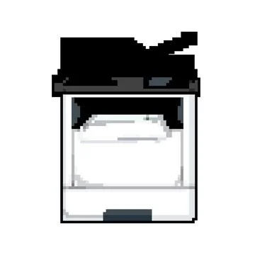 Office printer paper game pixel art vector illustration Stock Illustration