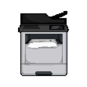 Office printer paper pixel art vector illustration Stock Illustration