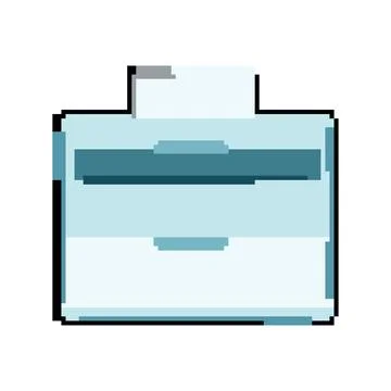 Office printer paper pixel art vector illustration Stock Illustration