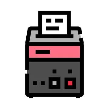 Office printer preparing paper for printing documents Stockillustratie