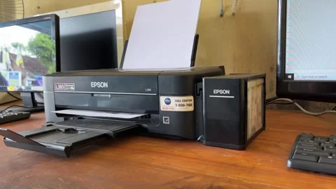 An office printer printing a document Stock Footage 275508423