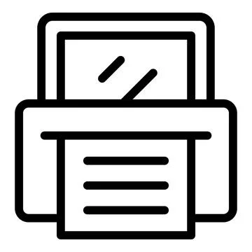 Office printer printing a document using ink on paper Stock Illustration