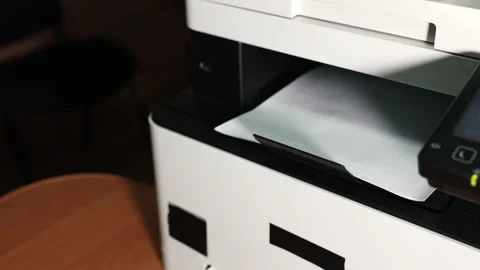 Office Printer Printing Documents Close-Up Видео 328746852