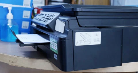 Office printer printing documents . Stock Footage 172289632