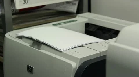 Office printer printing Stock Footage 10841045