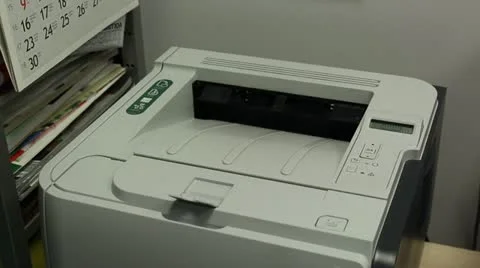 Office printer printing Stock Footage 10841054