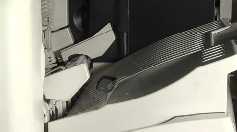 Office printer starts up and prints Stock Footage 49861551