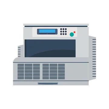 Office printer technology vector illustration. Computer printer paper machine Stock Illustration