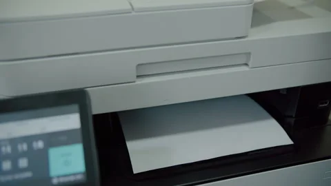 Office printer with touchscreen control panel Stock Footage 311185225