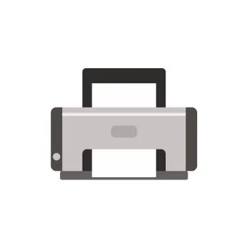 Office printer on white background. Vector illustration in trendy flat style. Stock Illustration