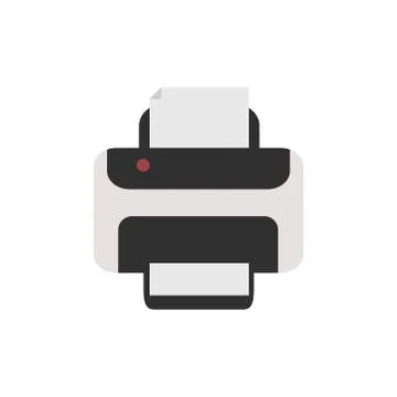 Office printer on white background. Vector illustration in trendy flat style. Stock Illustration