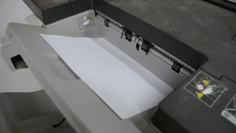 Office printer at work. Sheets of paper in a copier.	 스톡 동영상 118671342