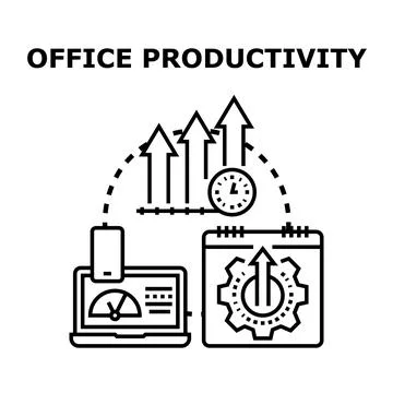Office productivity concept developing business efficiency Stock Illustration