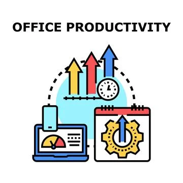 Office productivity concept developing business efficiency Stock Illustration