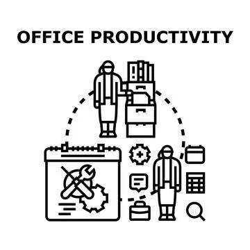 Office productivity concept developing efficient business tasks Stock Illustration
