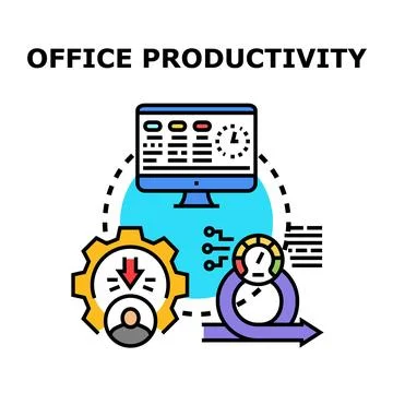 Office productivity concept optimizing work efficiency process 스톡 일러스트