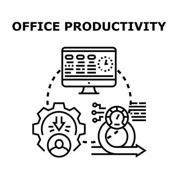 Office productivity concept optimizing work efficiency process Stockillustratie